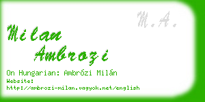 milan ambrozi business card